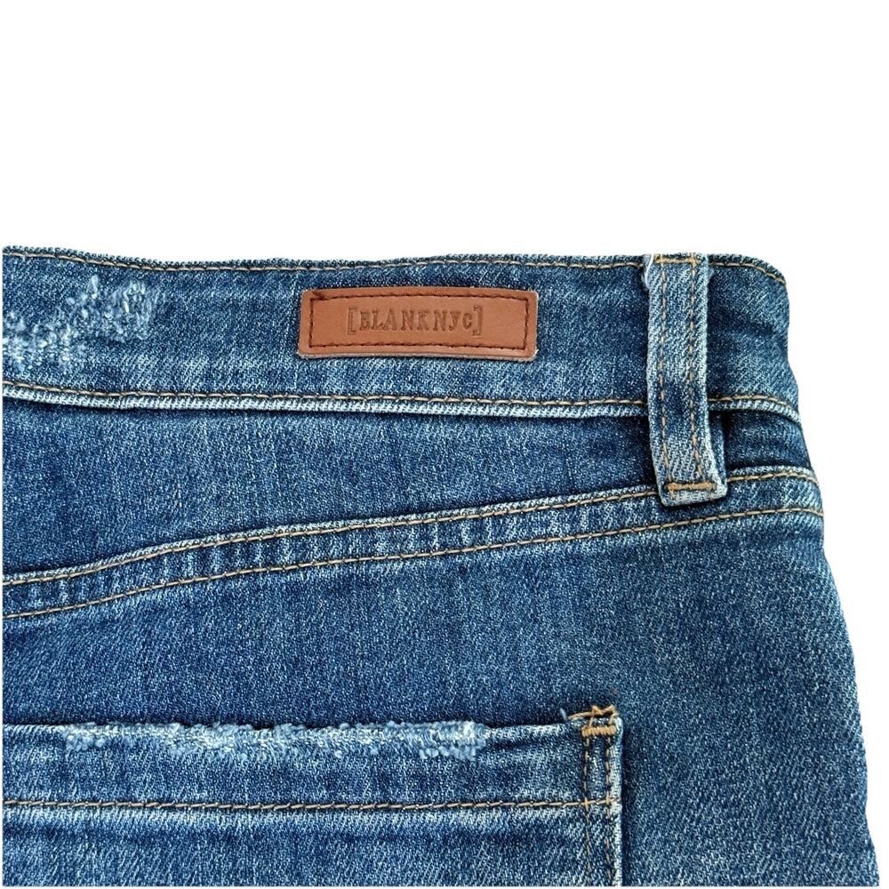 Blank NYC The Fulton Roll Up Denim Shorts 26 Low Rise Distressed Festival Boho - Picture 4 of 8